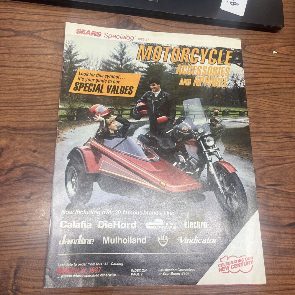 Vtg Sears Special Catalog Specialog 1986-87 Motorcycle Accessories and Apparel